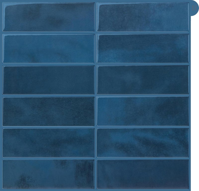 AdoDecor بلاط خلفية قابل للتقشير واللصق للمطبخ، ترقية جديدة 12" × 12" بلاط خلفية كبير ممتاز للمطبخ، ملصق على بلاط المترو قابل للتقشير واللصق، أزرق 10 ورقات. - Image 1